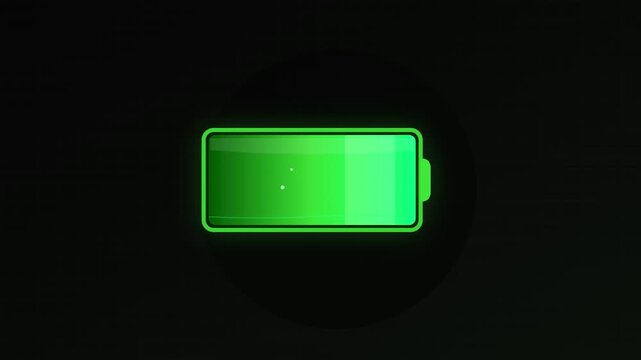 pulsing battery charge energy icon vector animation