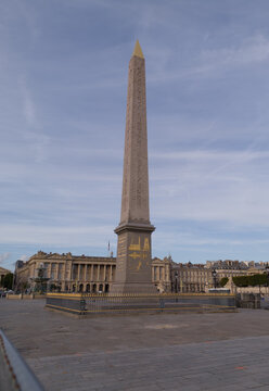 Luxor Obelisk, an ancient Egyptian monument, defining the historic Place de la Concorde in Paris, France
