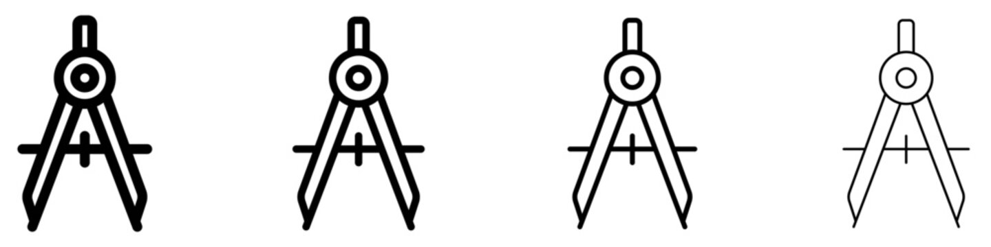 Drawing compass line icon for geometry class