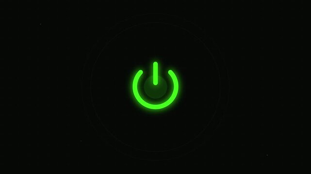 pulsing power button vector icon motion animation
