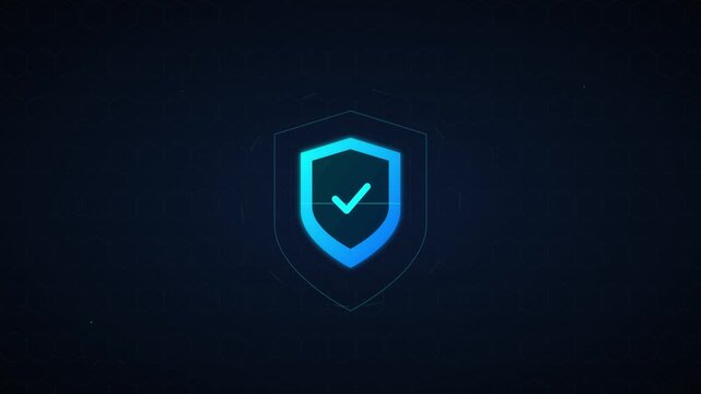 pulsing shield security vector icon animation tech