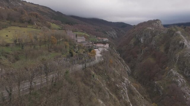 Arantzazu santuary in the middle of Aizkorri mountain range at the Basque Country.