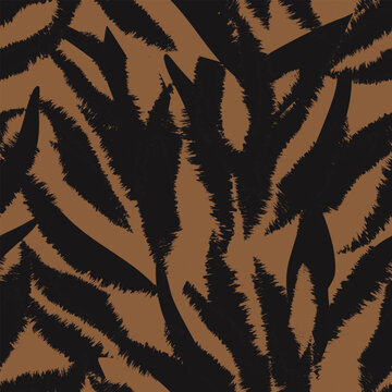 Brown Abstract Leopard Floral Brushstroke  seamless pattern design