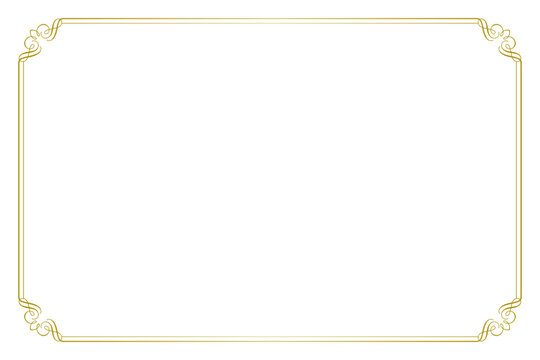 Elegant gold border frame design for certificate and invitation