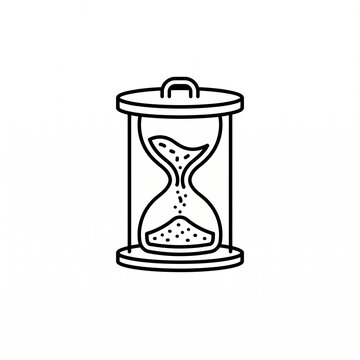 Hourglass line art icon representing time management and countdown concept