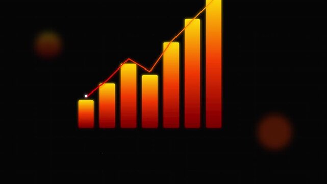 rising bar chart data analytics icon animation