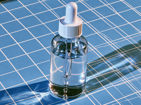 unbranded translucent glass bottle with pipette dropper