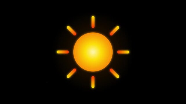 rotating sun weather icon vector motion graphic