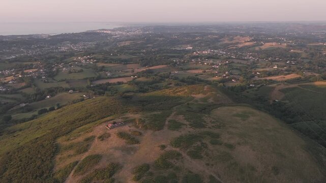 Aerial view of the Northern Basque Country from the Pyrenees.