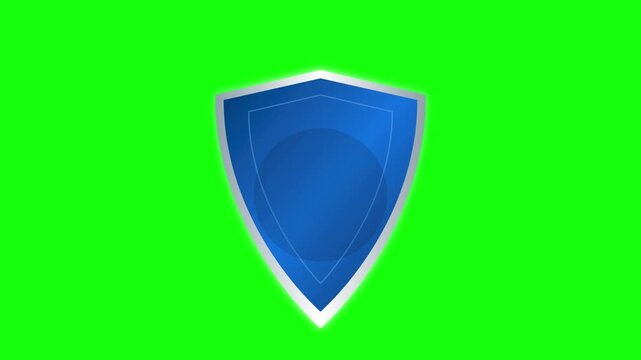 shining blue shield protection vector icon animation