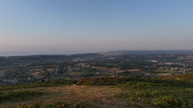 Aerial view of the Northern Basque Country from the Pyrenees.