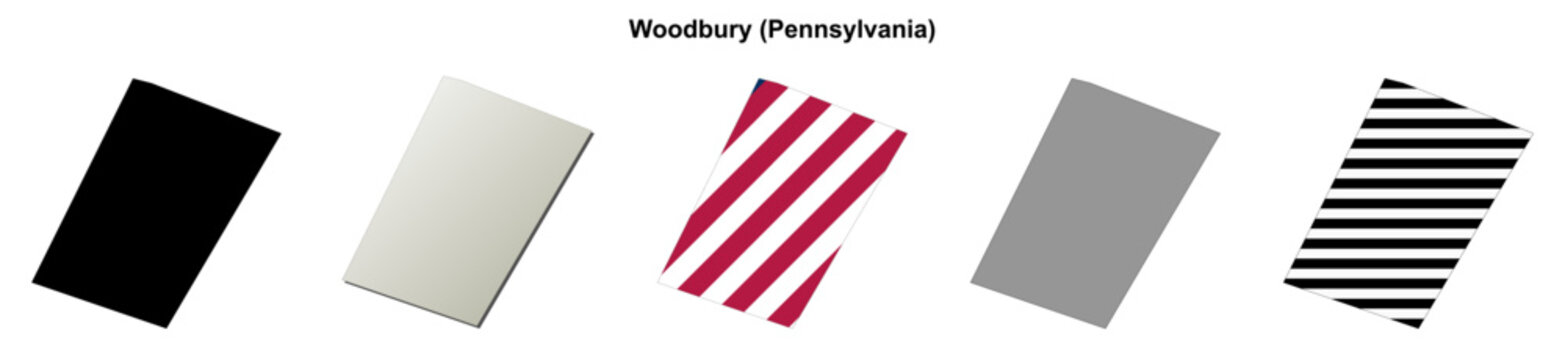 Woodbury (Pennsylvania) blank outline map set