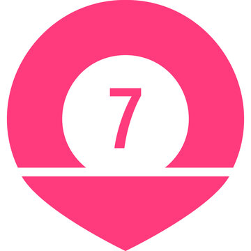 Number seven badge for numbered instructions and process steps