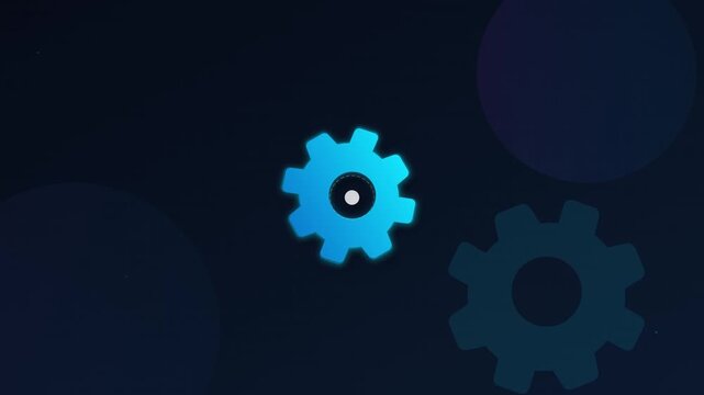 Sleek Corporate Blue Settings Gear Rotation Animation