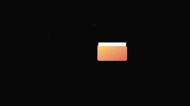 sliding file folder icon yellow black screen