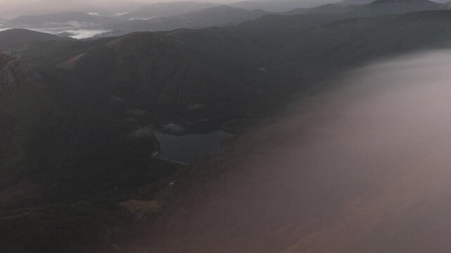 Domiko reservoir on the basque mountains.