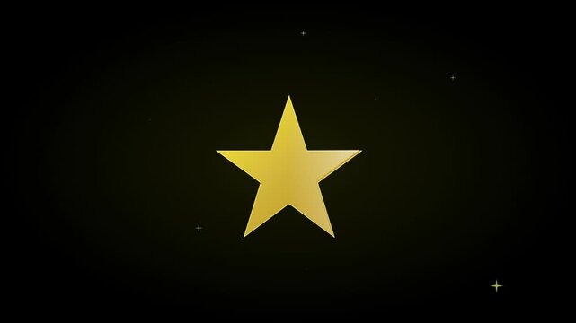 sparkling gold star rating animation black screen
