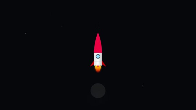 speeding rocket startup launch icon flat vector style