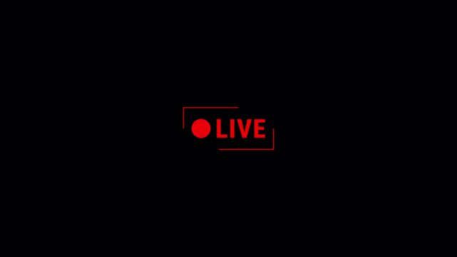 LIVE Button Animation with Transparent Background, Simple Live Streaming Indicator Icon, Red LIVE Status Symbol for Social Media, Online Broadcast and Video Content, 4K Alpha Channel