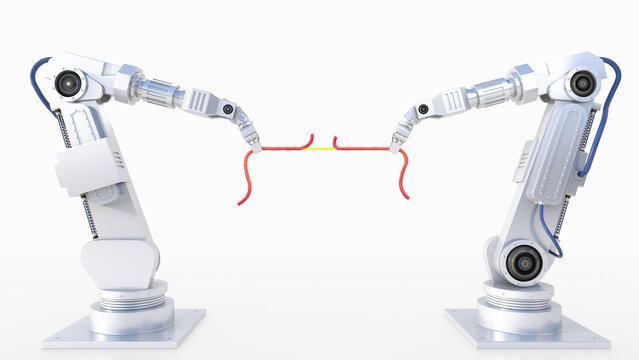 3D Rendering, tug-of-war between robot arms