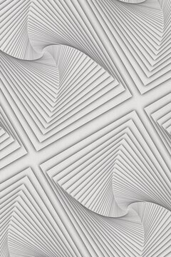 Abstract geometric pattern creates an optical illusion of depth