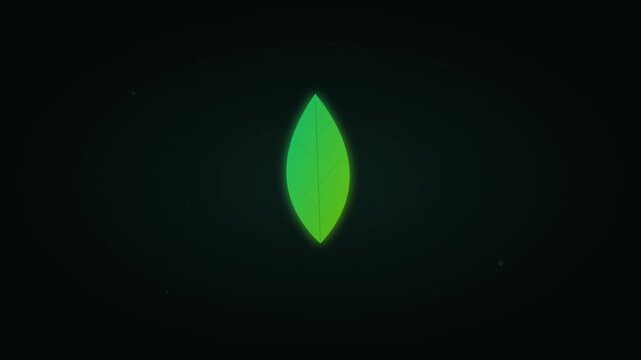 swaying green leaf vector icon animation loop