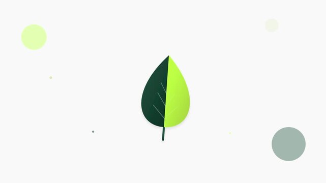 swaying leaf nature icon on organic forest green