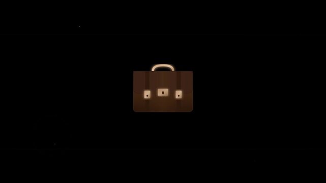 swinging briefcase business work icon vector animation