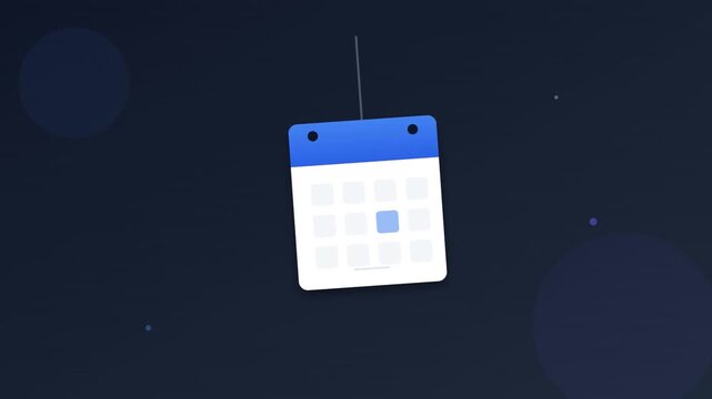 swinging calendar date vector icon animation loop