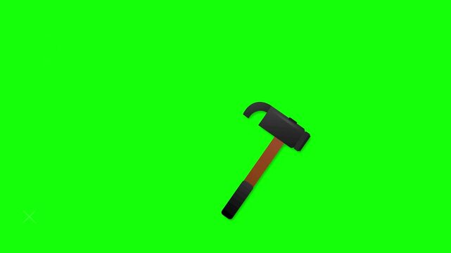swinging hammer tool construction icon vector animation