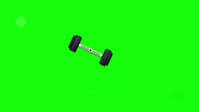 swinging weight dumbbell fitness icon vector animation