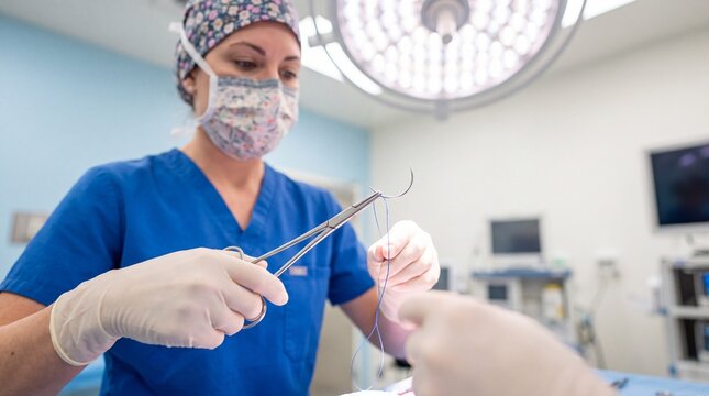 Surgeon Performing Electrocautery to Stop Bleeding During Trauma Surgery