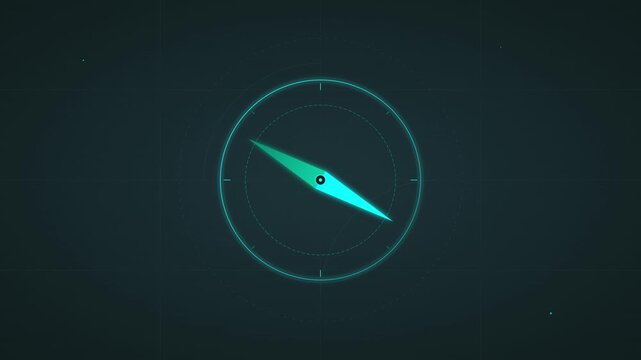 Tech Compass Navigation Teal Vector Motion Graphic