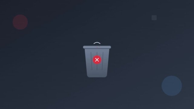trash can delete remove cleanup waste icon animation