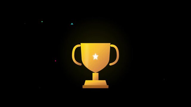Trophy Winner Success Icon Luxury Gold Gradient Animation