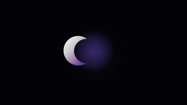 twinkling moon night weather icon vector animation