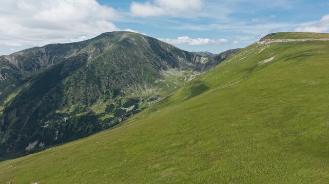 Plescoaia Peak Above Lush Alpine Slopes