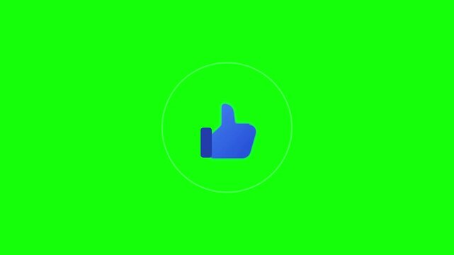 vibrant blue thumbs up like button animation
