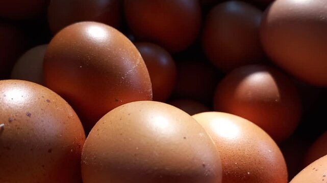 Brown eggs harvested directly from the farm