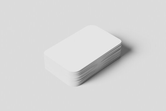 Blank Round Edges Business Card Stack Mockups