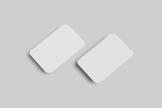 Blank Round Edges Business Card Stack Mockups