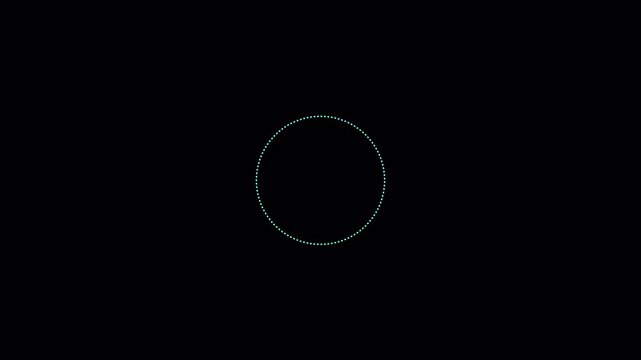 Minimalist White Thin Circle Frame Outline on Solid Black Background.