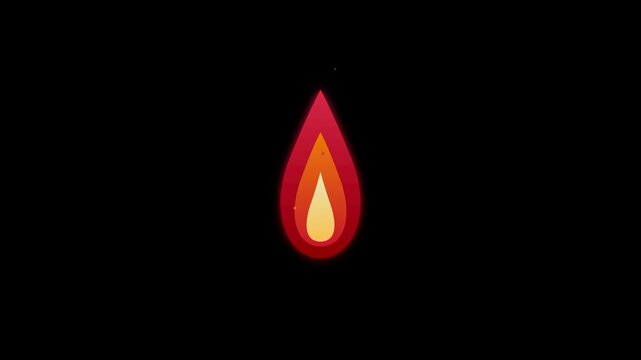 vibrant orange fire flame flicker animation black screen