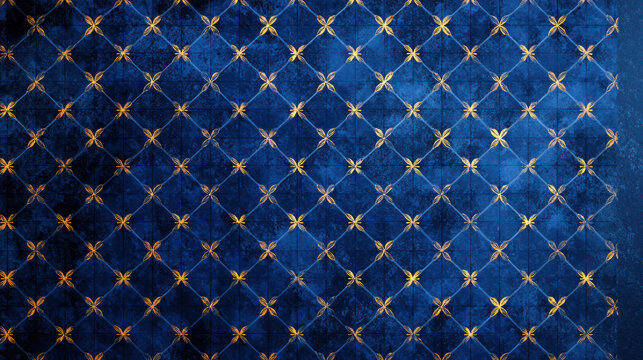 Elegant blue fabric with golden star pattern, creating luxurious and sophisticated look
