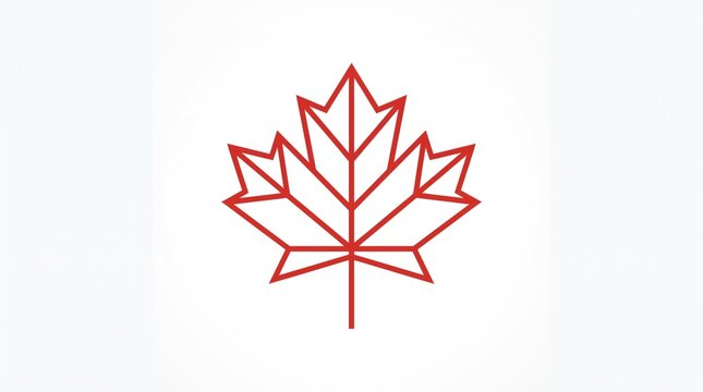 Red Maple Leaf Icon for Nature and Environment Themes