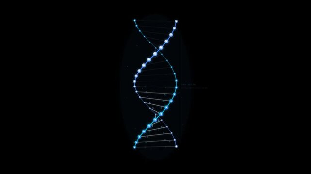 DNA strand on black background