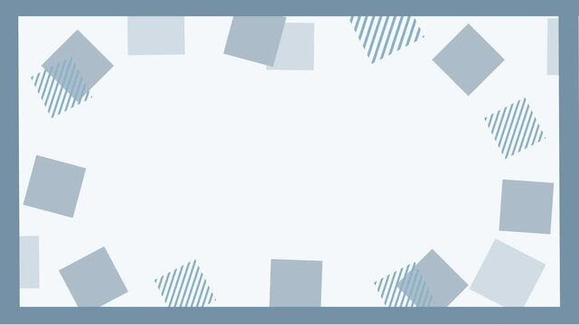 Soft Blue Silver Geometric Squares Motion Background with Copy Space