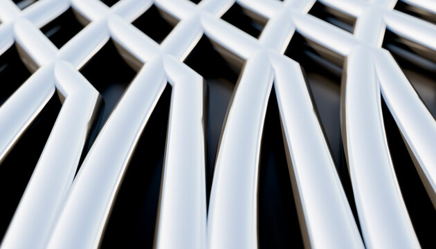 Metallic grid structure with shiny interconnected bars