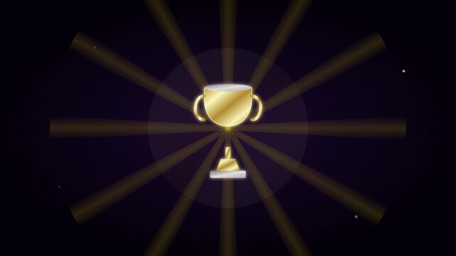 vibrant trophy award victory vector icon animation