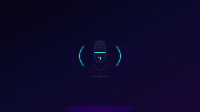 vibrating voice microphone vector icon motion animation